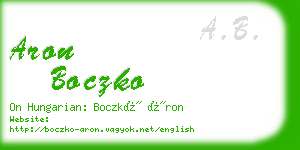 aron boczko business card